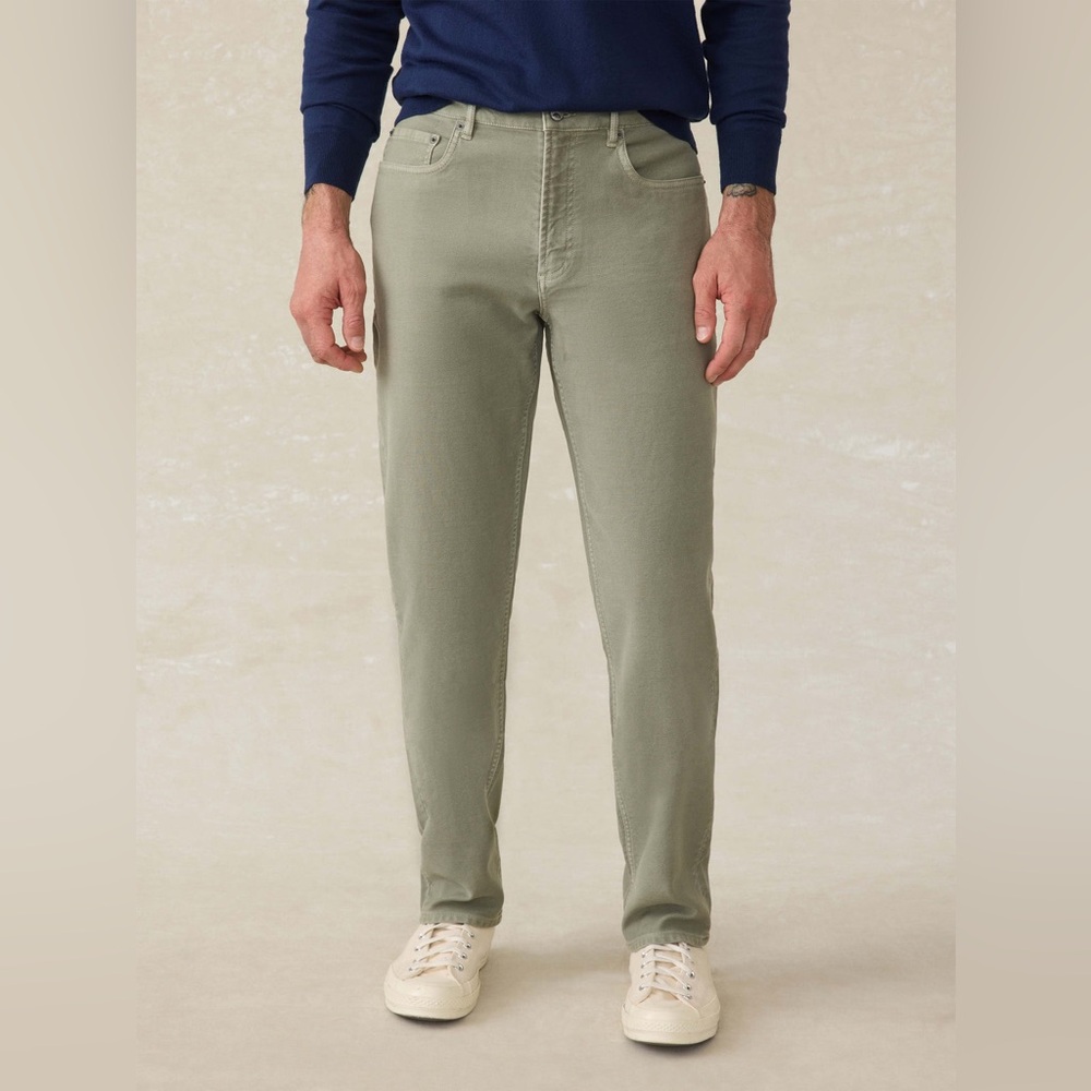Faherty Stretch Terry 5-Pocket Pant‎ - Faded Olive size 34
